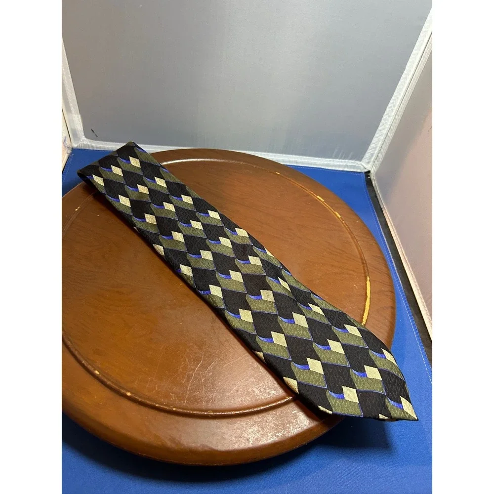 Louis Roth Gray Multicolor‎ Men's 100% Silk Tie Geometric Necktie